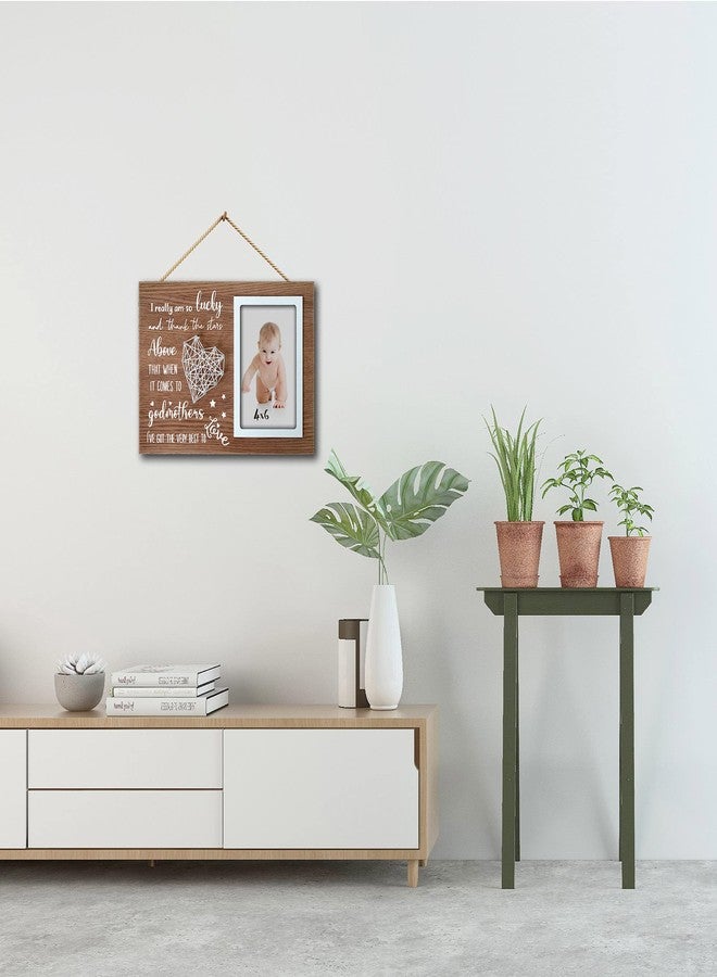 Buecasa Godmother Gifts from Godchild - Godparent Picture Frame Wood Grain with 4x6 Inches Vertical Photo- Gifts for Goddaughter and Godson - Image 3